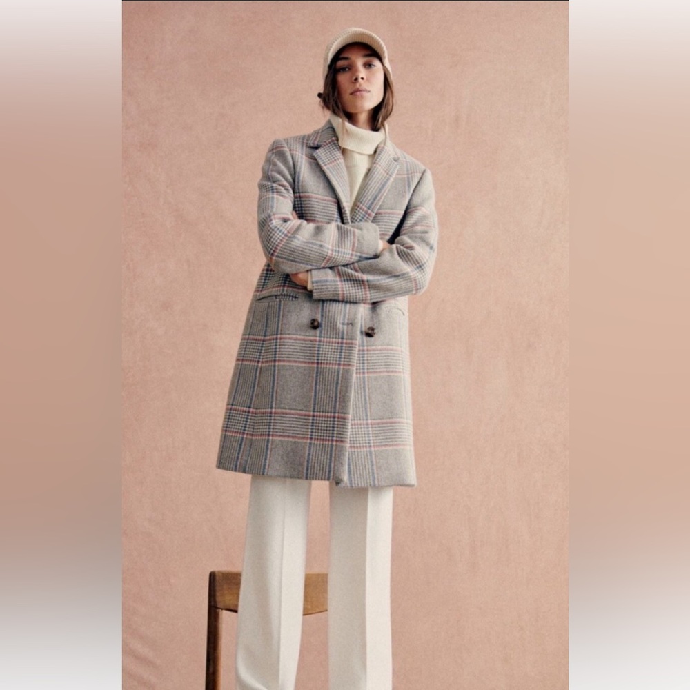 Sezane Johnson Plaid Coat